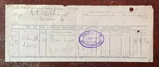1933 London Midland & Scottish Railway LMS Freight Receipt Altham Station