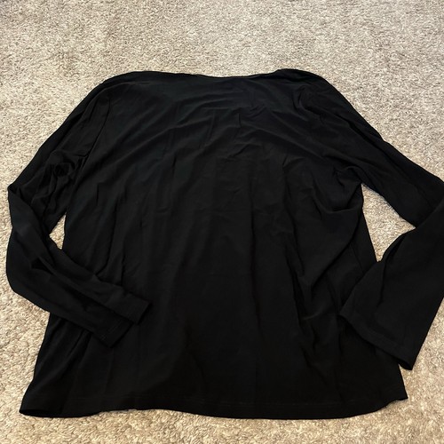 Venezia Sz 18/20 Black Long Sleeve Blouse Top Sequins Floral VTG 90s Y2K - Picture 6 of 6