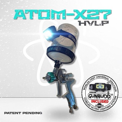 ATOM X27 HVLP Spray Gun Professional Car Paint Tool + FREE GunBudd  Ultra Light