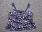 Delta Burke Tankini Swim Top Womens 16W Blue Floral Built In Bra Lined Stretch