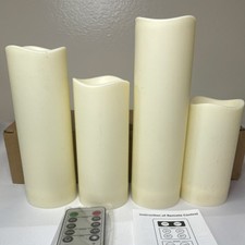 Ivory Flameless LED Candle Set of 4 with Remote Control, Battery-Operated