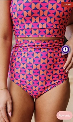 livy kate Base side Top In Geo Bebe Size M Geo Bebe High Waisted Bottom Size L