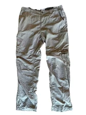 Columbia Pants Men's 36x32 Beige Tan Convertible Zip Off Cargo Hiking Fits