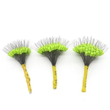 300 Pcs Big Green Rubber Fishing Bobber Stopper, Float Sinker Stops, 7 Size