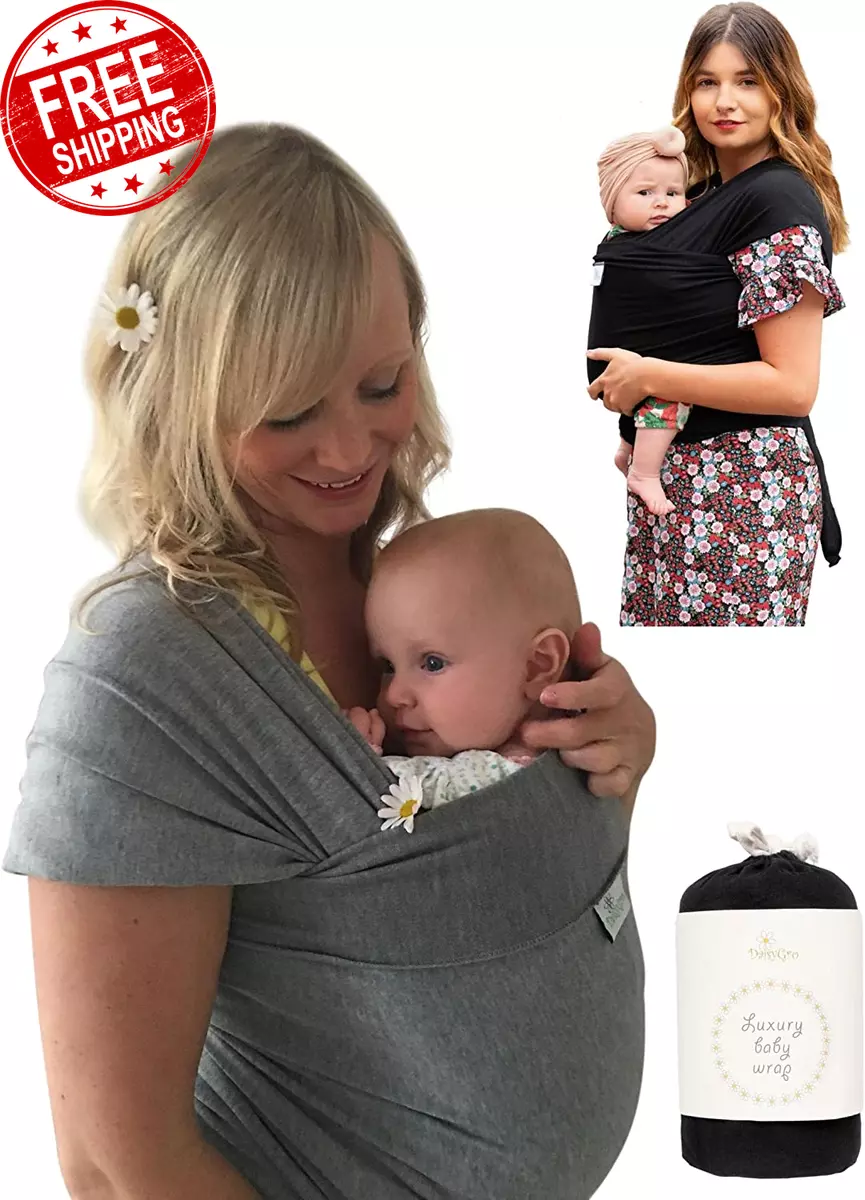 Certified Organic Baby Wrap Carrier GOTS Organic Small Medium or plus Size Bl