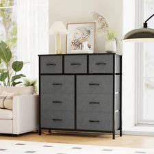 ZUNMOS Dresser of 9 Drawers Organizer Storage for Bedroom Closet Nursery Hallway