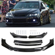Front Bumper Lip Gloss Black Splitter Spoiler Kit For Mazda 6 Mazda6 2002-2022