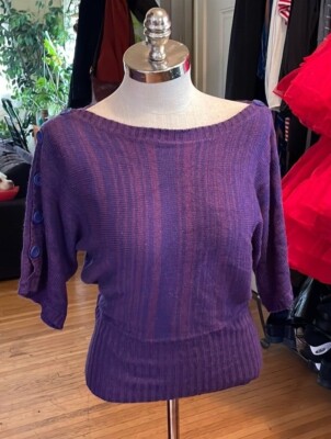Urban Diva striped tapered purple sweater Women's large 
