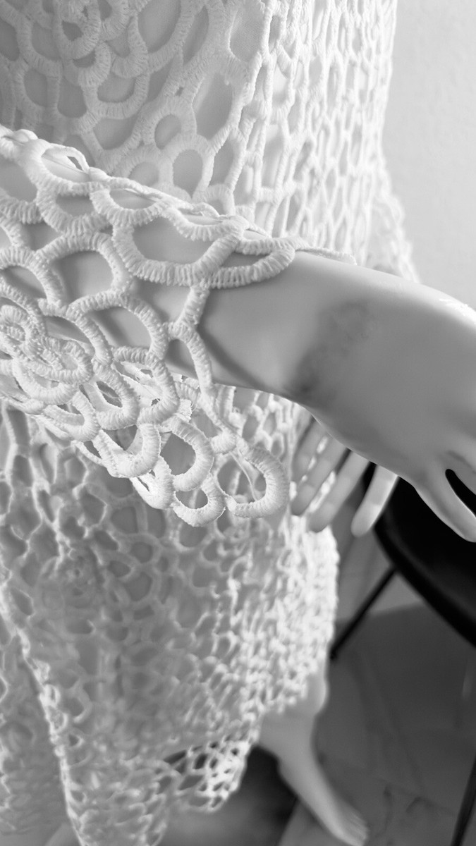 solitaire crochet dress Solitaire Ivory Cream Lace Crochet Cruise Swim Beach Dress Sz M NWT