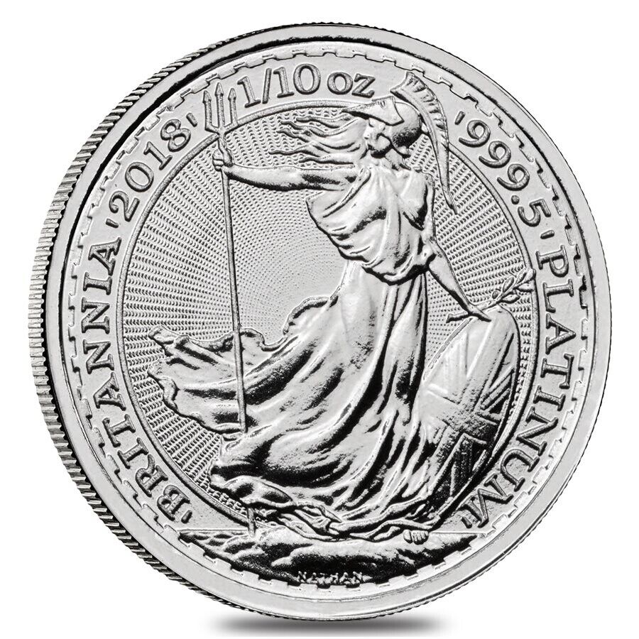 2018 Great Britain 1/10 oz Platinum Britannia Coin .9995 Fine BU