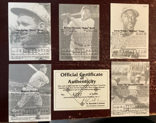 1993 Spectrum Babe Ruth Authentic 24K Gold Signature Card + four other GREATS - Picture 2 of 2