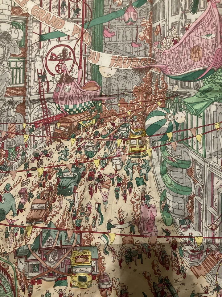 Hermes Scarf Stole Le Grand Prix du Faubourg by Ugo Gattoni Silk Woman New 90 cm - Image 4 of 4