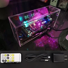 IV18 Cyberpunk Fluorescent Tube Clock Desktop Nixie Tube Clock with Dust Cover