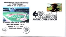 AFDCS AMERICOVER STAMP SHOW 8/8/10, NEGROE LEAGUES BASEBALL, RUBE FOSTER