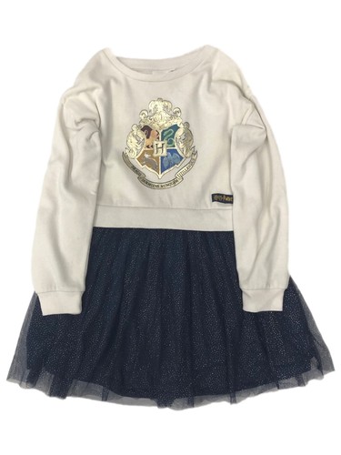 Girls Ivory & Blue Sparkle Tulle Harry Potter Dress Medium (8) - 第 1/2 張圖片
