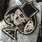 Black Spade Skull Devil Biker Motorcycle Iron on Embroidered Large Back patch XL