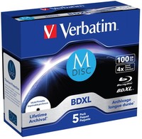 10 Verbatim Rohlinge M-Disc Blu-Ray BD-R Xl Full Printable 100GB 4X Jewelcase