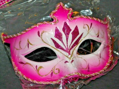 MASQUERADE CARNIVAL MARDI GRAS VENETIAN MASK (M6121 Pink)