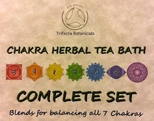 Chakra Herbal Tea Bath SET - Reiki Chakra Balancing Apothecary Organic Herbs