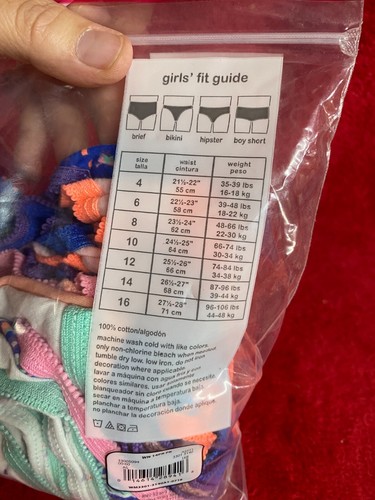 NIP 14 Pairs Girls Bikini Panties Size 8 Multicolor Patterns by Wonder Nations - Picture 5 of 5