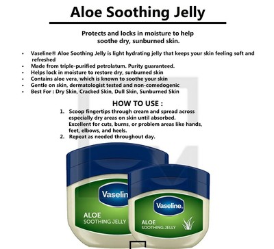 vaseline aloe soothe for sunburn