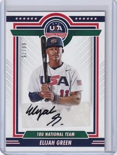 Elijah Green 2022 Panini Stars & Stripes USA Black Auto 18US-EG, 66/75