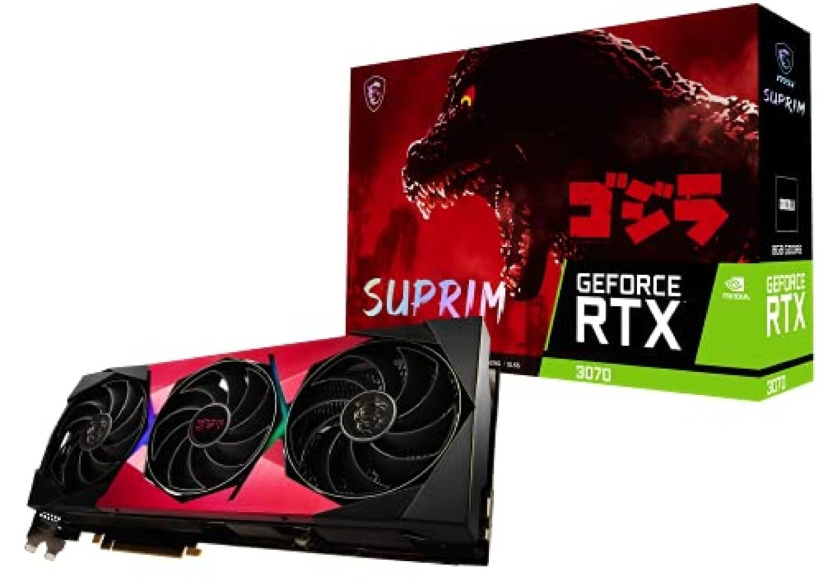 PCパーツ GeForce RTX 3070 SUPRIM SE 8G GODZILLA MSI GeForce RTX 3070 SUPRIM SE 8G LHR GODZILLA VD7771 TRI