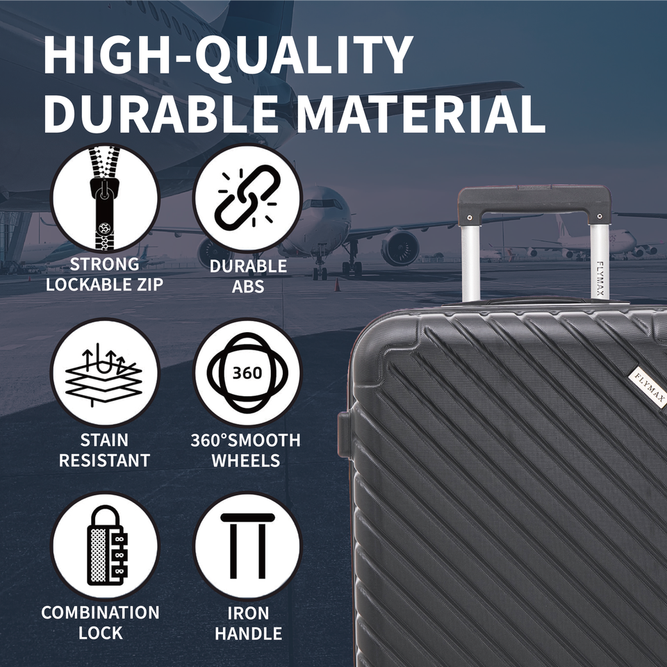 55x35x20 Suitcase Cabin Luggage Hand Carry On Board Case Flight Travel