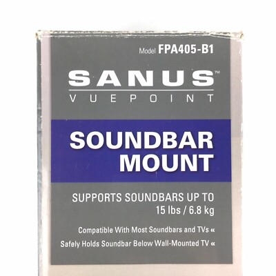 Soundbar Mount Sanus Viewpoint Model FPA405-B1 Supports Up To 15 lbs.