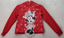 Disney Minnie Mouse Hoodie Girls Sz XL Red Snowflake 100 Polyester Long Sleeve