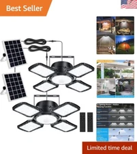 176 LED Motion Sensor Solar Lights - Indoor/Outdoor Pendant with Remote, 2-Pack