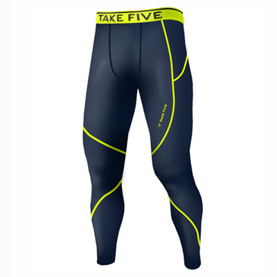 Take Five Mens Lined Skin Tight Compression Base Layer Running Pants Navy NP515