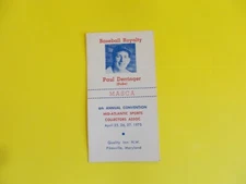 Vintage 1975 MASCA Paul Derringer Convention Card Very Good/Excellent