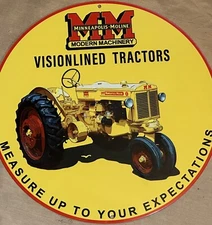 MM Minneapolis Moline Farm Visionlined  Tractors Garage Sign