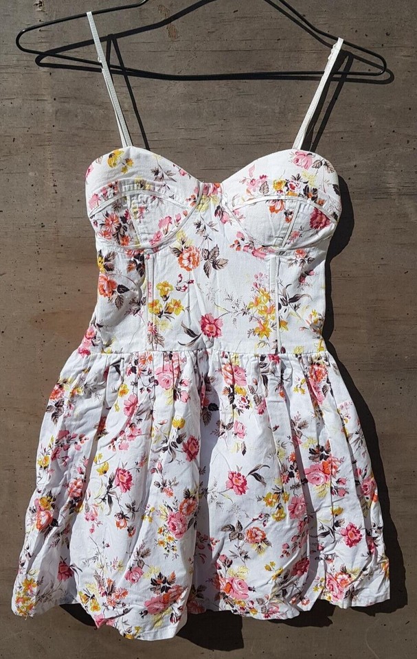 MIKA & GALA Floral DRESS Size XS Corset style sling mini skirt sundress