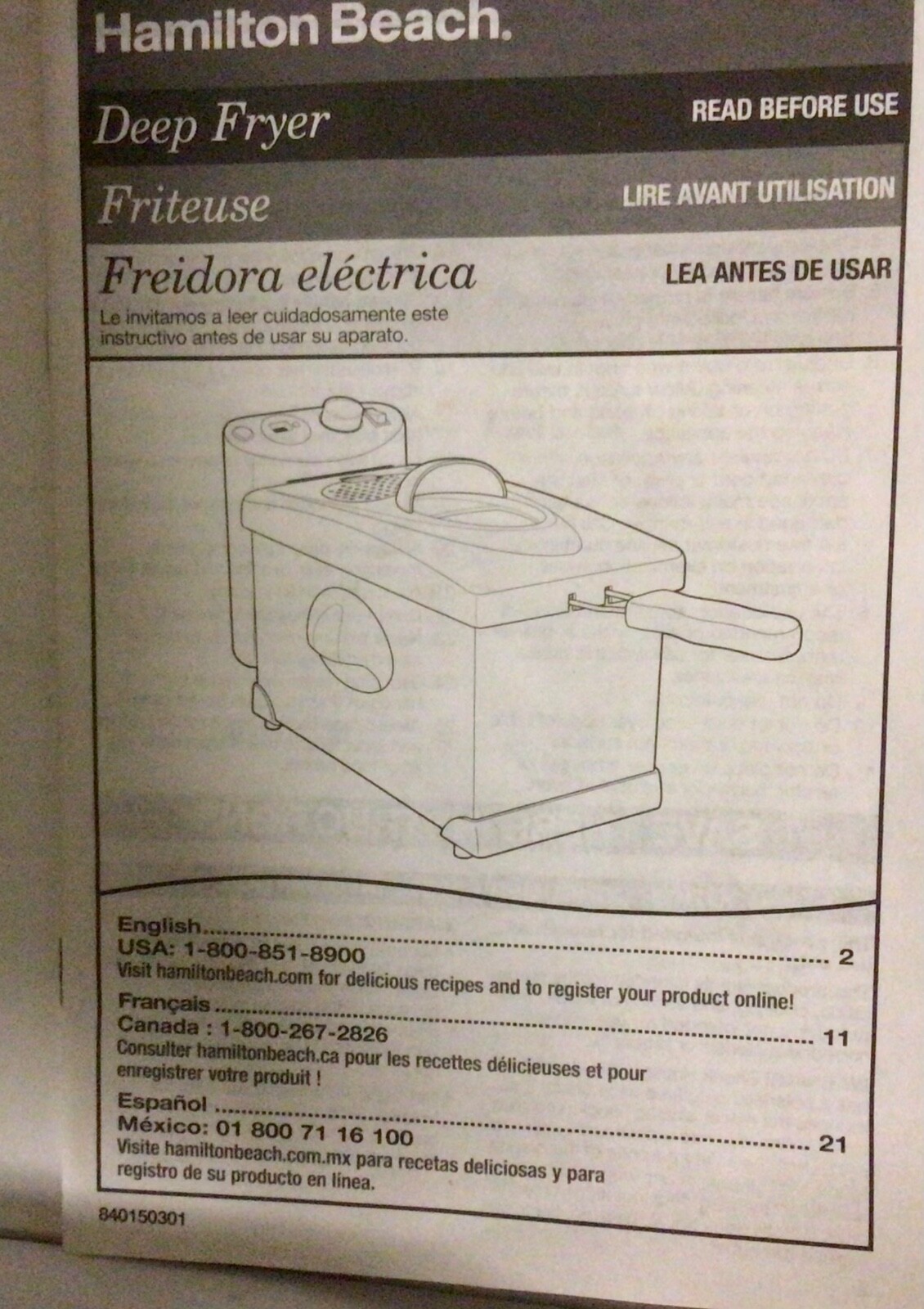 New Hamilton Beach Deep Fryer 12 Cup Oil Capacity 35030 New