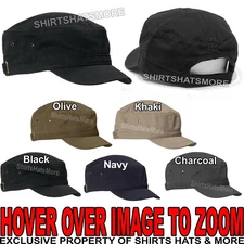 Adult Military Style Cadet Hat Short Bill Fidel Army Precurve Cap Adjustable NEW