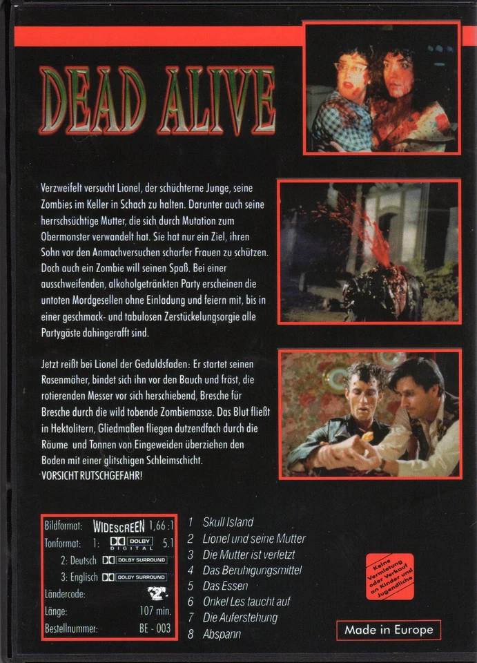 Braindead , Dead Alive , Blood Edition , 100% uncut , region free ,Peter Jackson - Image 2 of 2