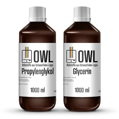 OWL Bundle 1L VG Glycerin Glyzerin + 1L PG Propylenglykol Propylene Glycol
