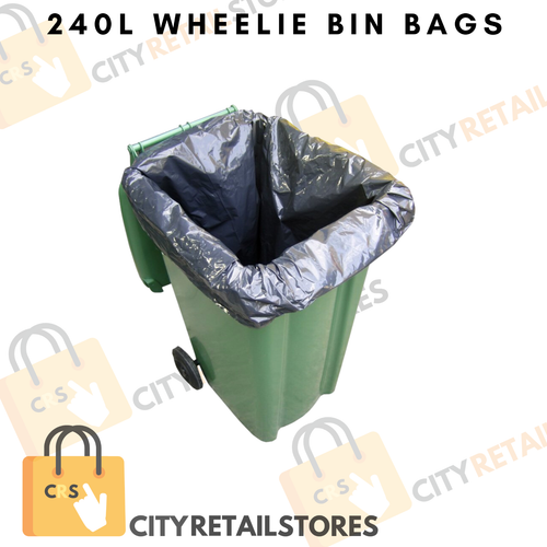 240l Wheelie Bin bags Bin Bag Large Refuse Sacks Recycled Plastic Bags