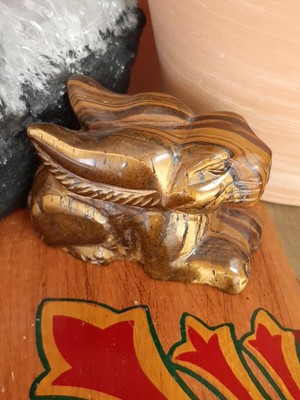 145g Tiger Iron Rabbit/Bunny Figurine approx. 2in x 1in x 1.5in