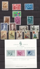 Liechtenstein Slg 1957-95 completo, con francobolli di servizio MNH