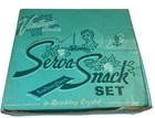 Vintage Anchor Hocking Grapes & Leaves Clear Glass Serva Snack Set of 3 *FLAW*