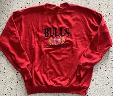 Vintage Chicago Bulls Red Crewneck Sweater Sweatshirt Jordan 90s Sz XL Logo 7