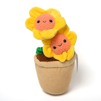 Plush Sunflowers, Plant Pals Buddies Smiling Potted Plant, Spring Flower Gift