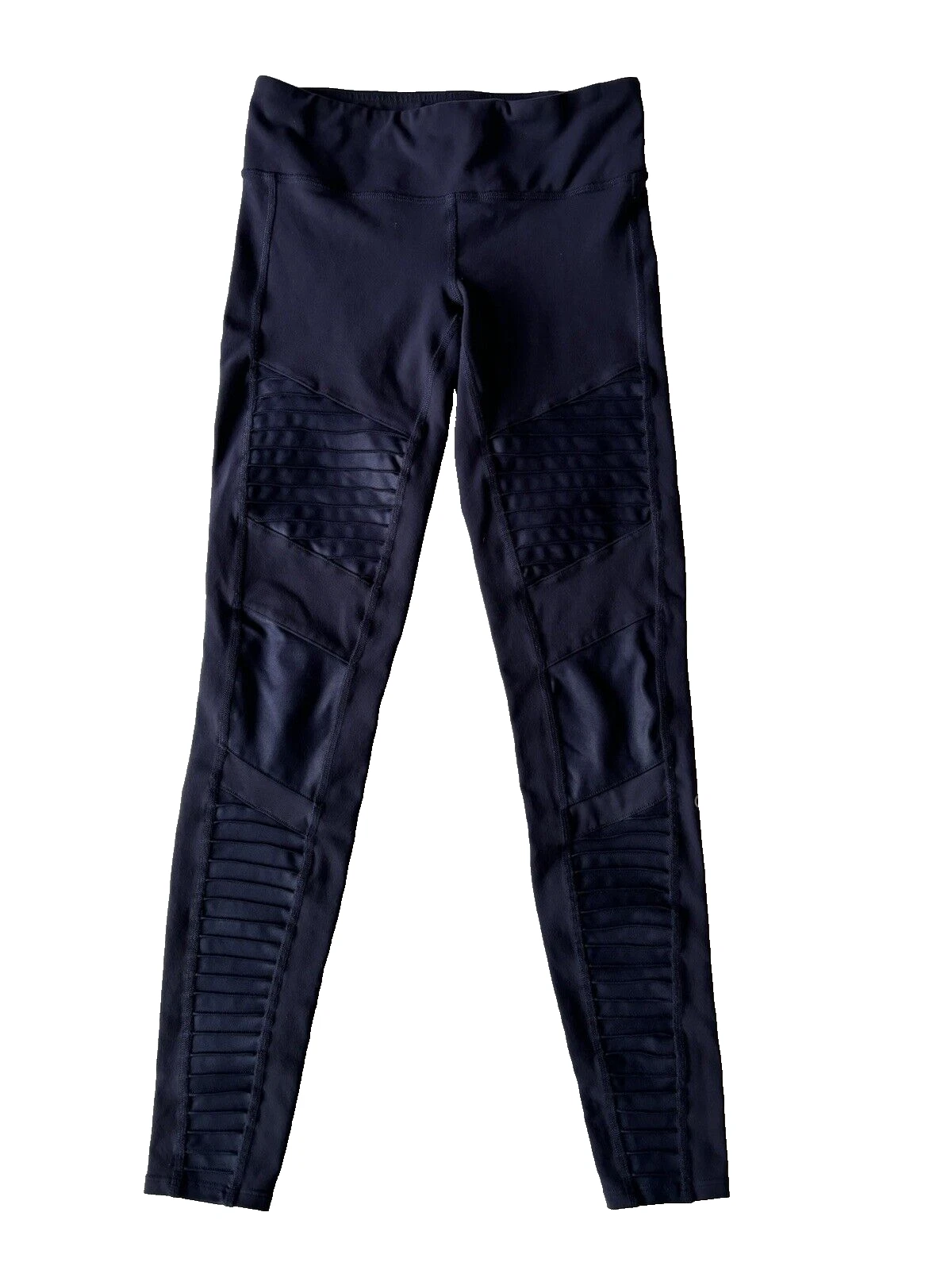 alo-yoga moto 7/8 mid rise detailed workout gym leggings