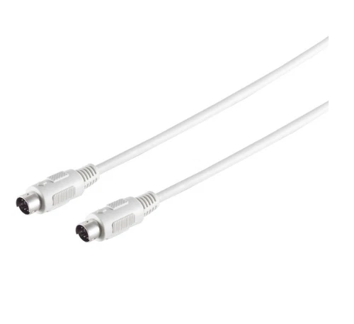 PS/2 Anschluss Kabel Mini DIN Stecker 2x6 polig geschirmt, Grau 1,8m - 5m