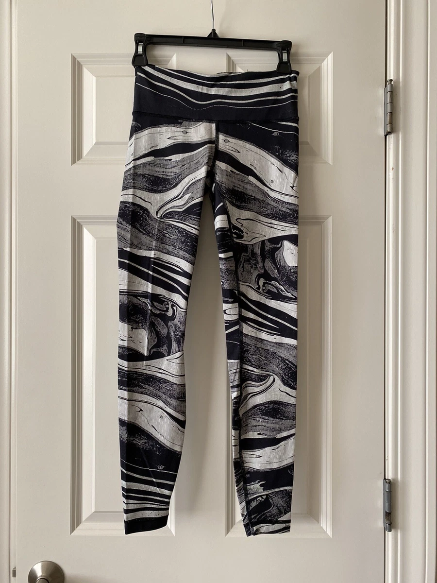 Lululemon Speed Wunder Tight Leggings Marbled Mix Speed White Black Size 4