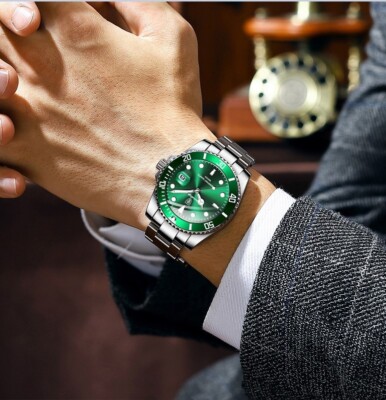 Stainless Steel Quartz Waterproof Luminous Watch Classic Business Luxury Mens