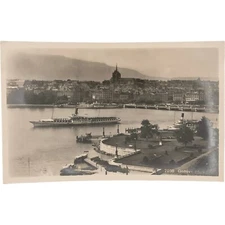 Vintage Postcard, RPPC, Geneve et la rade, Phototypie Co., Montreux